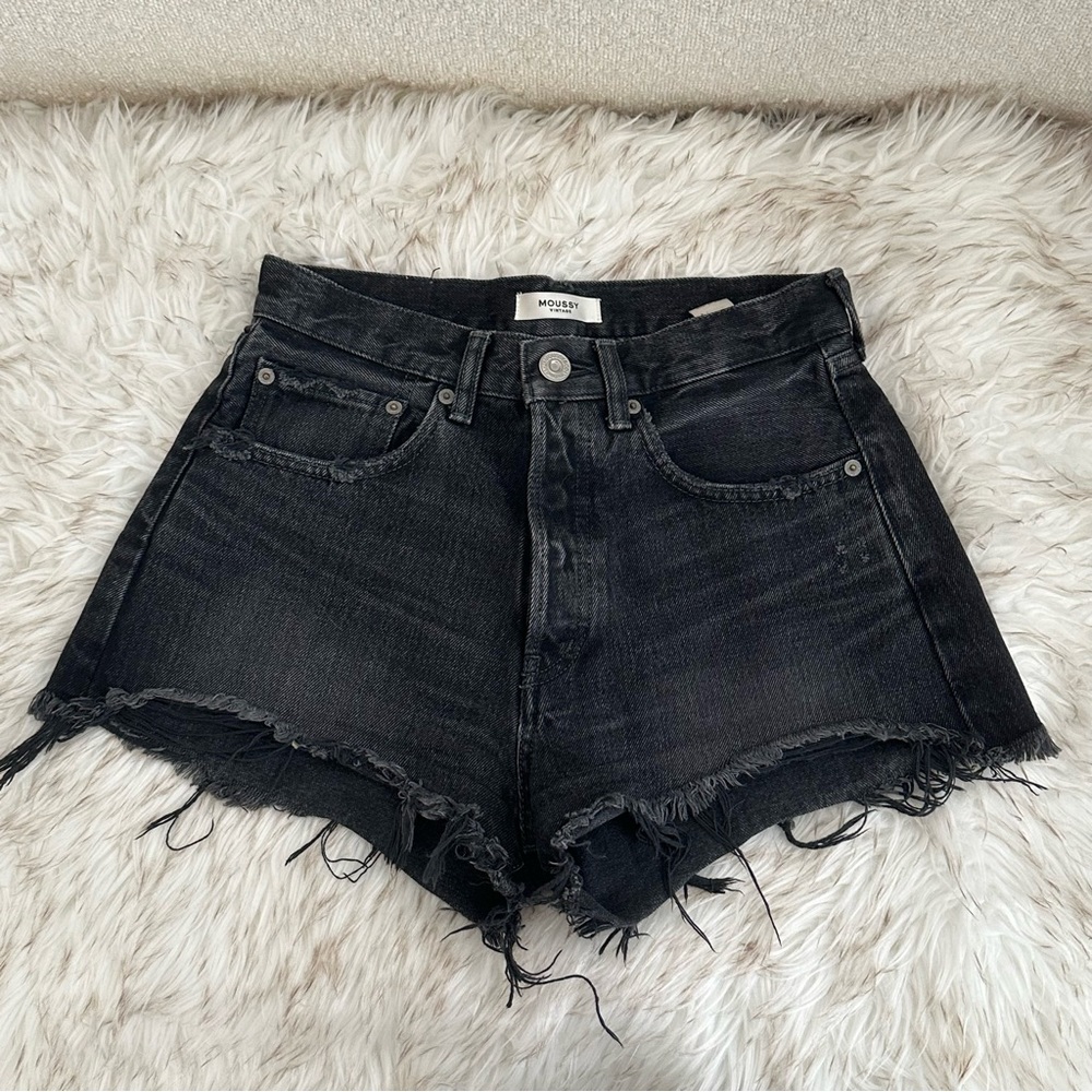 Moussy Denim Mini Shorts Black 25